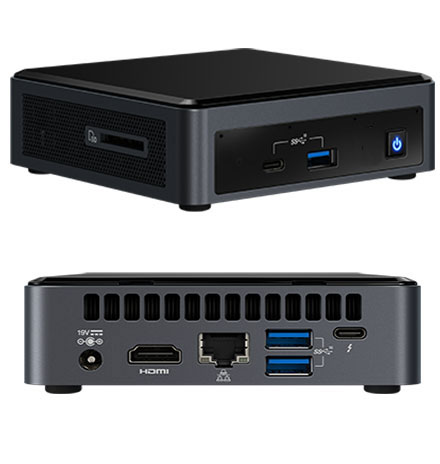 Intel NUC10i3FNKN2 (Intel Core i3-10110U up to 4,10GHz,  1x HDMI, 5x USB 3.1, Thunderbolt, 1x <b>M.2</b>, <b>without audio</b>)